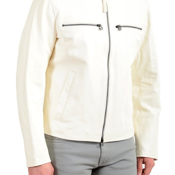 Hugo Boss Men's "Nadilo" 100% Leather Biker Jacket - Picture 2 of 7